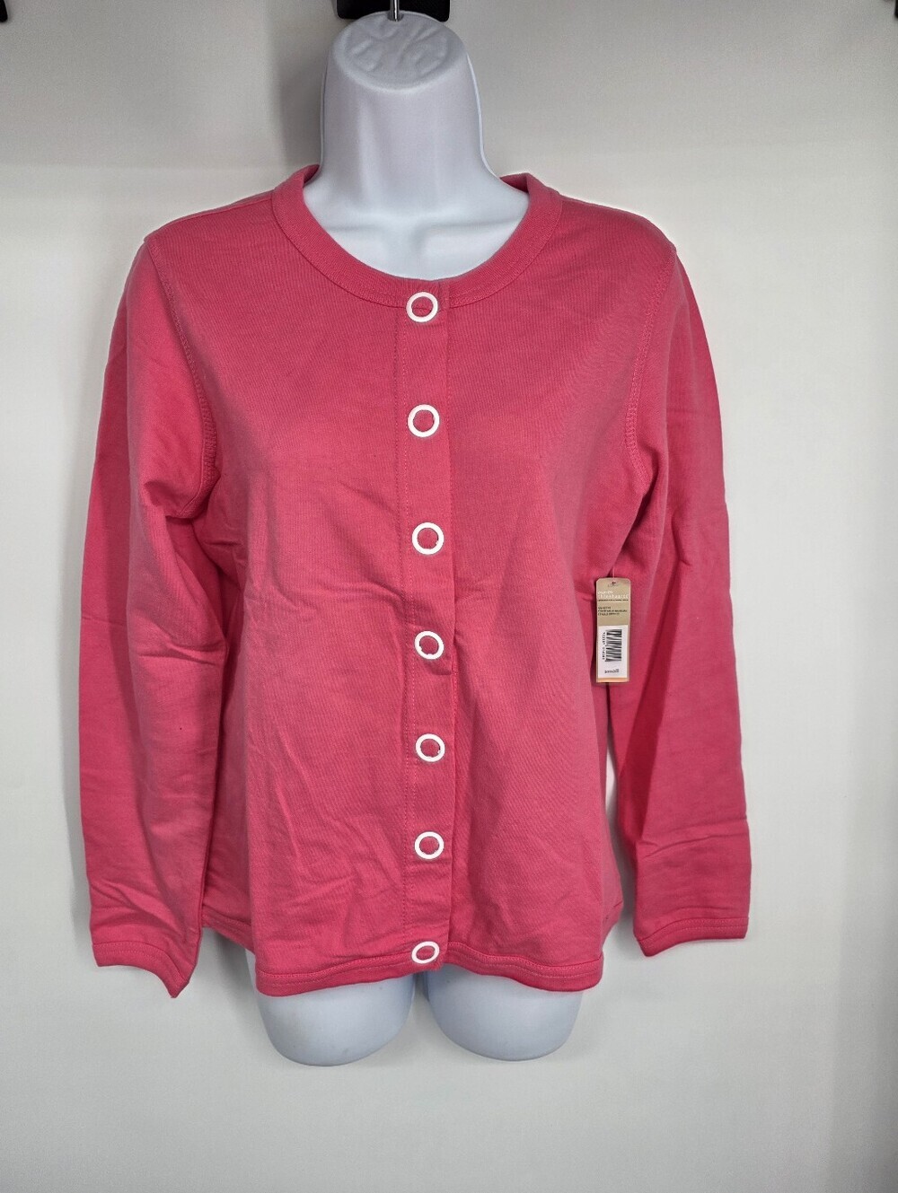 Three Hearts Womens Snap Front Cardigan Jacket Pink Small NWT Fleece Sweatshirt